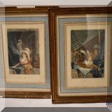 A25. Pair of French prints. 12&rdquo;h x 9.5&rdquo;w 